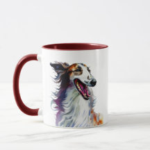 Colourful Cute Borzoi Art | Vibrant Greyhound Art