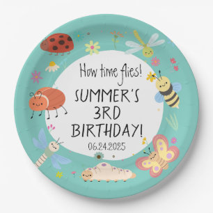 Colourful Cute Bugs Kids Birthday  Paper Plate