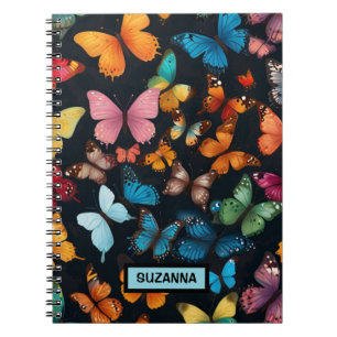 Colourful Cute Butterfly Personalised Notebook