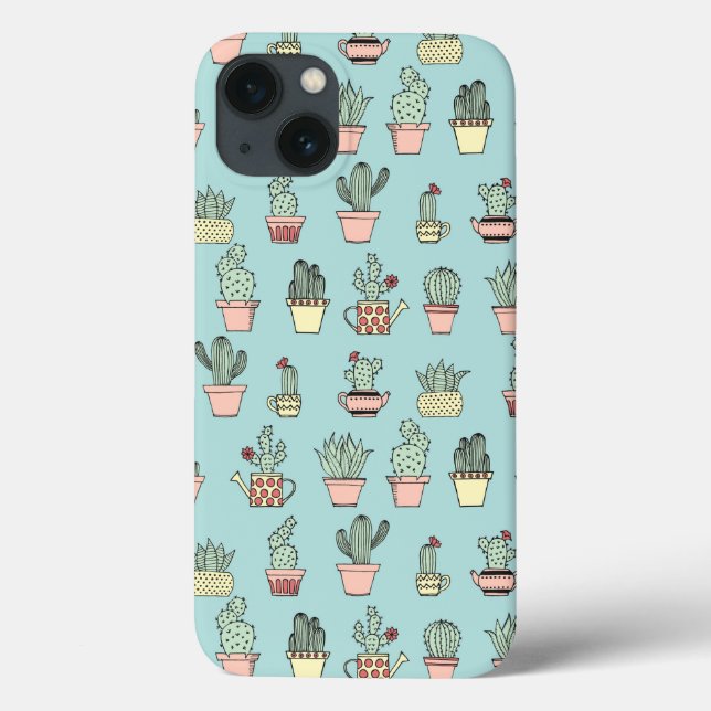 Colourful Cute Cactus In Hand Drawn Style Pattern Case-Mate iPhone Case (Back)