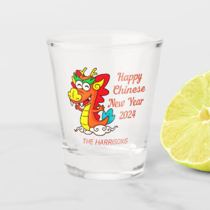 Colourful Cute Cartoon Dragon Chinese New Year  Shot Glass