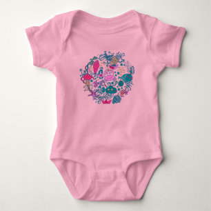 Colourful Cute Cartoon Sea-life Party Scene Baby Bodysuit