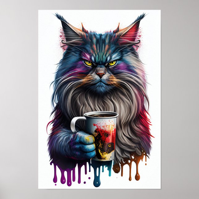 Colourful Cute Cat Poster (Front)
