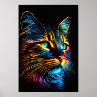Colourful Cute Cat Poster