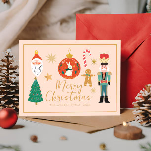 Colourful Cute Christmas Family Cookie Card