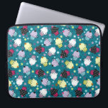 Colourful Cute Cupcake Pattern-Turquoise-Green Bac Laptop Sleeve<br><div class="desc">Colourful cute cupcakes pattern on turquoise blue background.</div>