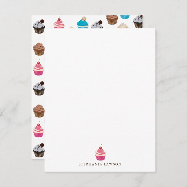 Colourful Cute Cupcakes Pattern  Card (Front/Back)