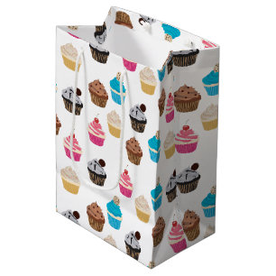 Colourful Cute Cupcakes Pattern  Medium Gift Bag