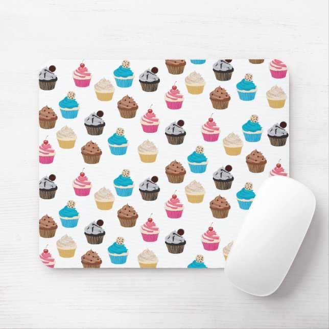 Colourful Cute Cupcakes Pattern  Mouse Mat (With Mouse)
