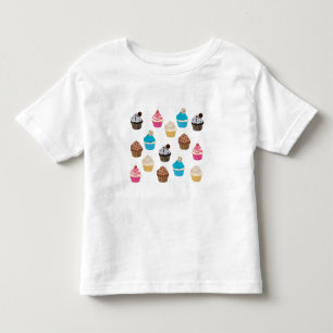 Colourful Cute Cupcakes Pattern Toddler T-Shirt