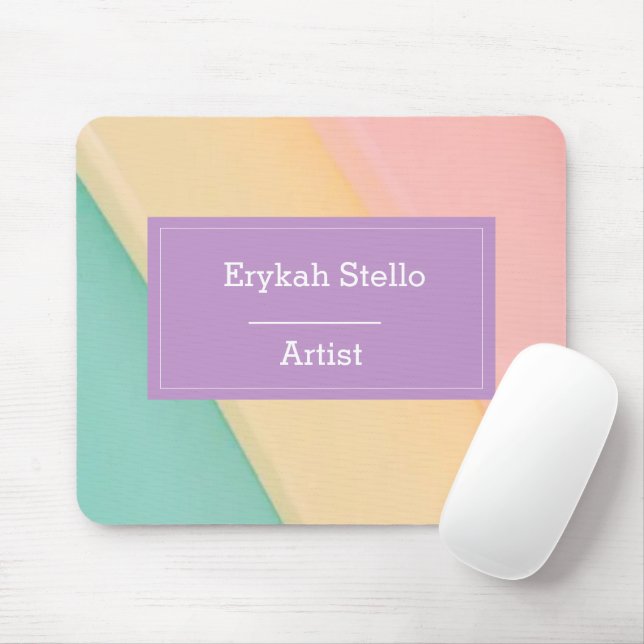 Colourful cute curves pattern mouse mat (With Mouse)