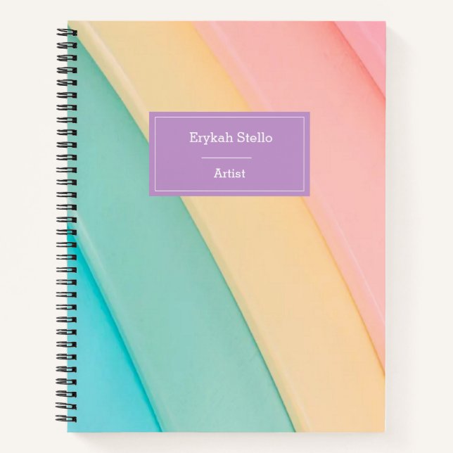 Colourful cute curves pattern notebook (Front)