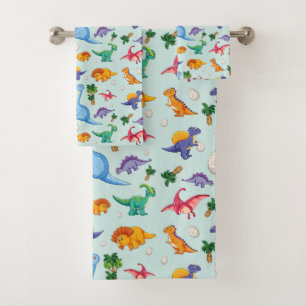 Colourful Cute Dinosaur Pattern Bath Towel Set