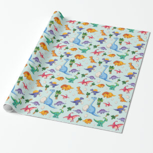 Colourful Cute Dinosaur Pattern Wrapping Paper