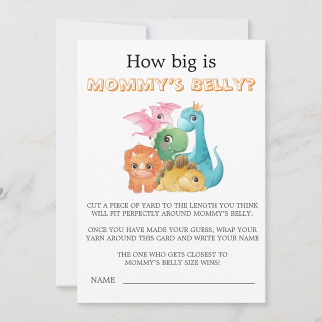 Colourful Cute Dinosaurs How Big Is Mummy’s Belly (Front)