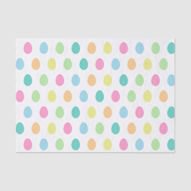 Colourful Cute Easter Egg Pattern Tissue Paper (Front)