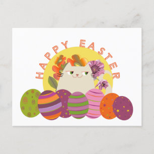 Colourful Cute Easter Holiday Postcard