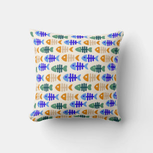 Colourful Cute Fish Bone Pattern Cushion
