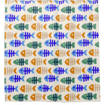 Colourful Cute Fish Bone Pattern