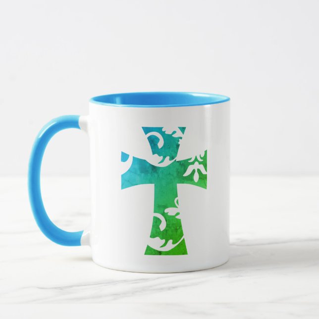 colourful cute FLORAL CROSS | Mug (Left)