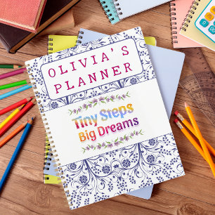 Colourful Cute Floral Custom Name Planner