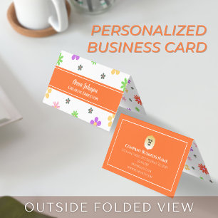 Colourful Cute Floral Pattern Personalised Name Business Card