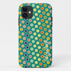 Colourful Cute Flower Pattern 2 iPhone 11 Case