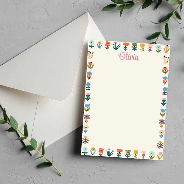 Colourful Cute Folk Flower Notepad  (Creator Uploaded)