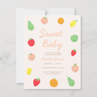 Colourful & Cute Fruit Baby Shower Invitation