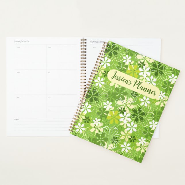 Colourful Cute Illustration Daisy Floral Pattern Planner (Display)