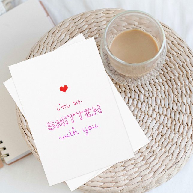 Colourful Cute I'm So Smitten With You Valentine Holiday Card (Creator Uploaded)