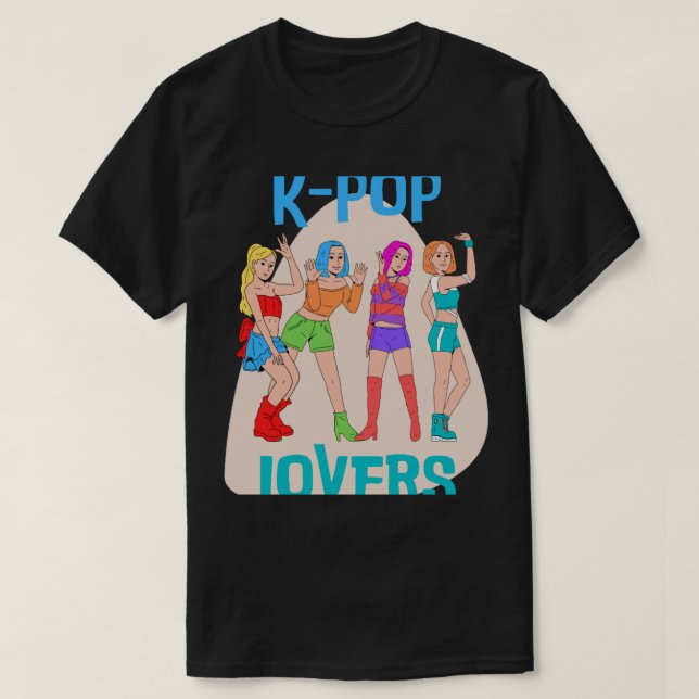 Colourful Cute K-Pop Lovers T-Shirt (Design Front)