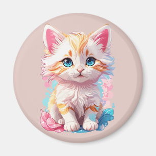 Colourful Cute Kawaii Kitten Magnet
