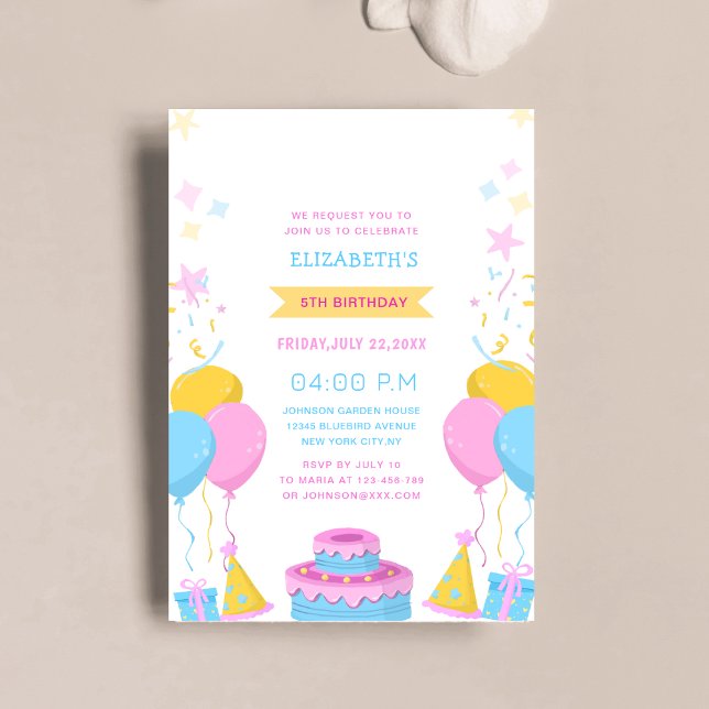 colourful  cute kid's birthday  invitation (Creator Uploaded)