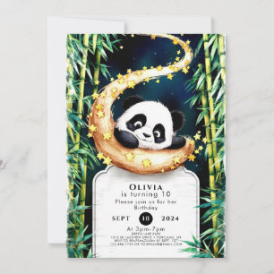 Colourful Cute Kids' Panda Birthday Invitation