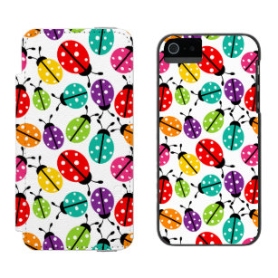 Colourful Cute Lady Bug Seamless Pattern Incipio Watson™ iPhone 5 Wallet Case