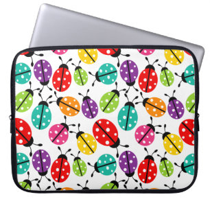 Colourful Cute Lady Bug Seamless Pattern Laptop Sleeve