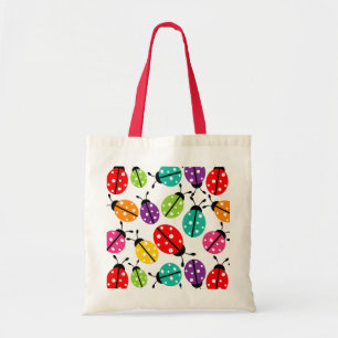 Colourful Cute Lady Bug Seamless Pattern Tote Bag