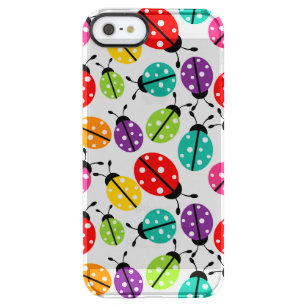 Colourful Cute Lady Bug Seamless Pattern Clear iPhone SE/5/5s Case