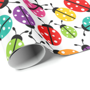 Colourful Cute Lady Bug Seamless Pattern Wrapping Wrapping Paper