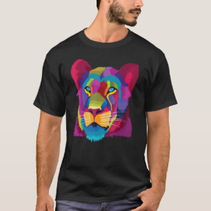 colourful cute lioness Female Lion Face for  Afric T-Shirt