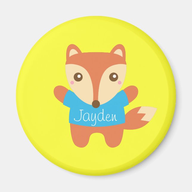 Colourful cute little fox, for Kids Magnet (Front)