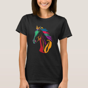 Colourful Cute Love Horse Head For Men Women Kids T-Shirt