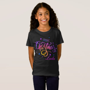 Colourful Cute Merry Christmas Matching Family  T-Shirt