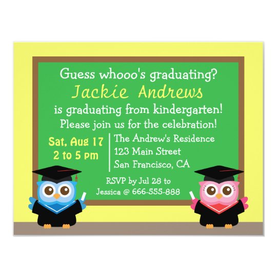 Colourful, Cute Owl Graduation, for Kids Card