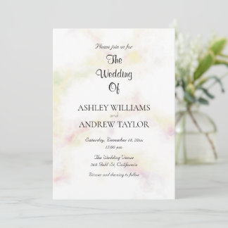Colourful Cute Pattern Elegant Wedding Invitation