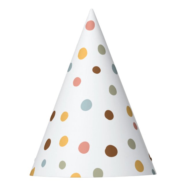 Colourful Cute Polka dot birthday  Party Hat (Front)