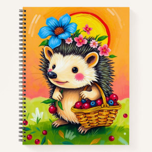 Colourful Cute Porcupine Notebook/ Cute Orange Notebook