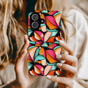Colourful Cute Retro Floral Pattern iPhone 16 Case