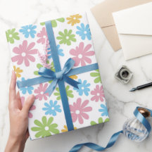 Colourful Cute Retro Summer Flower Art Pattern